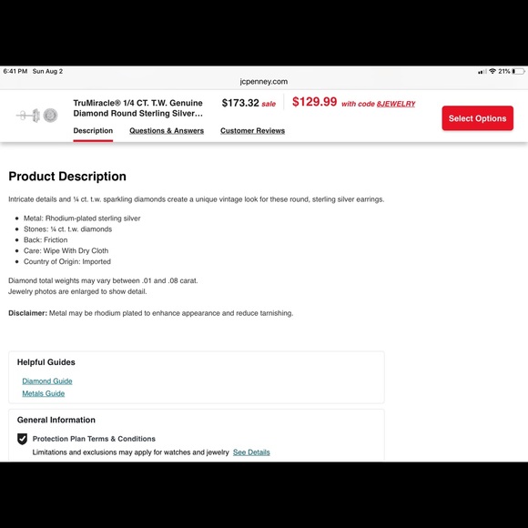 1/4CT Genuine Diamond Round  Earrings - Picture 6 of 7